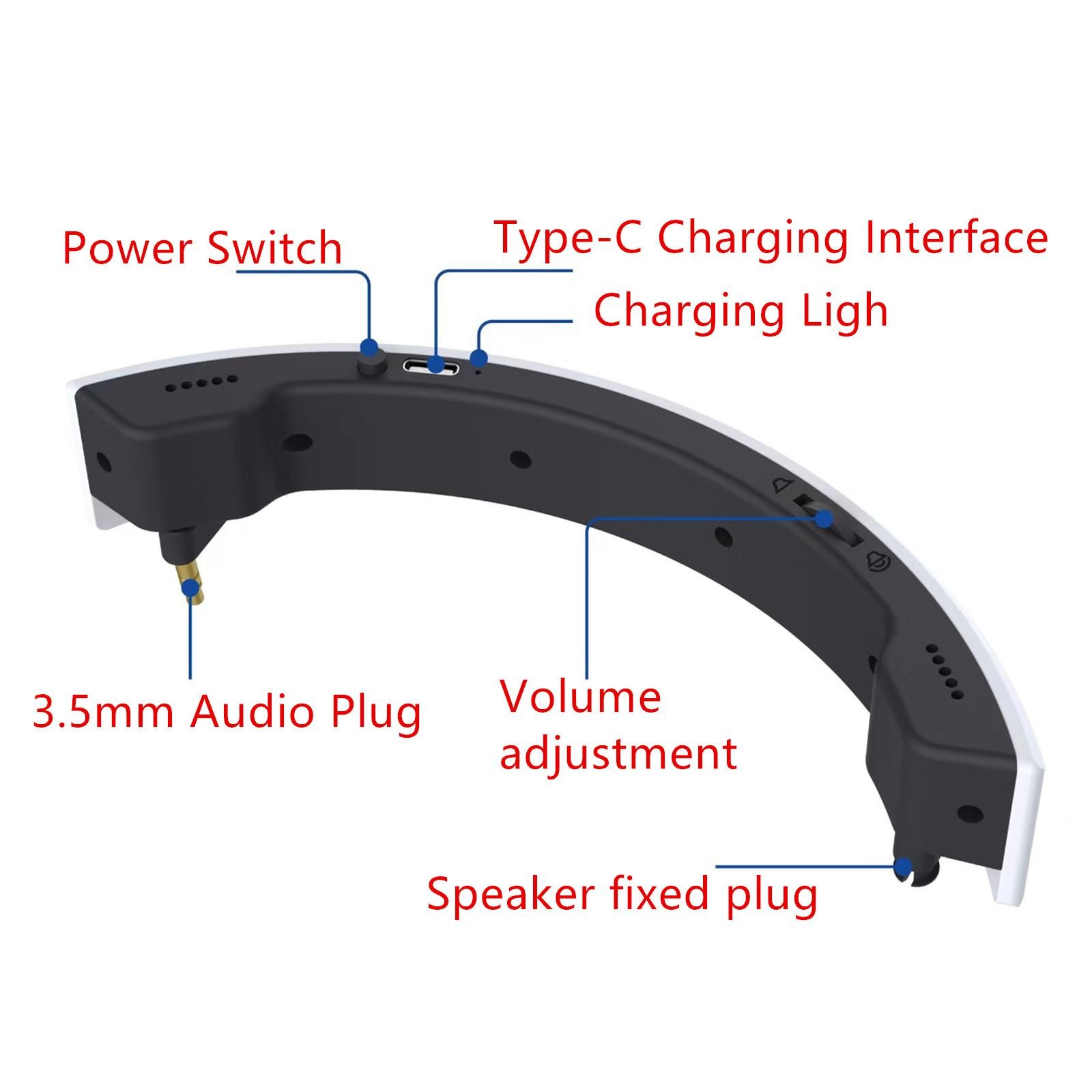 3.5mm USB Type-C Stereo External Speaker Kit For PS5 PS VR2 Gaming Headset f