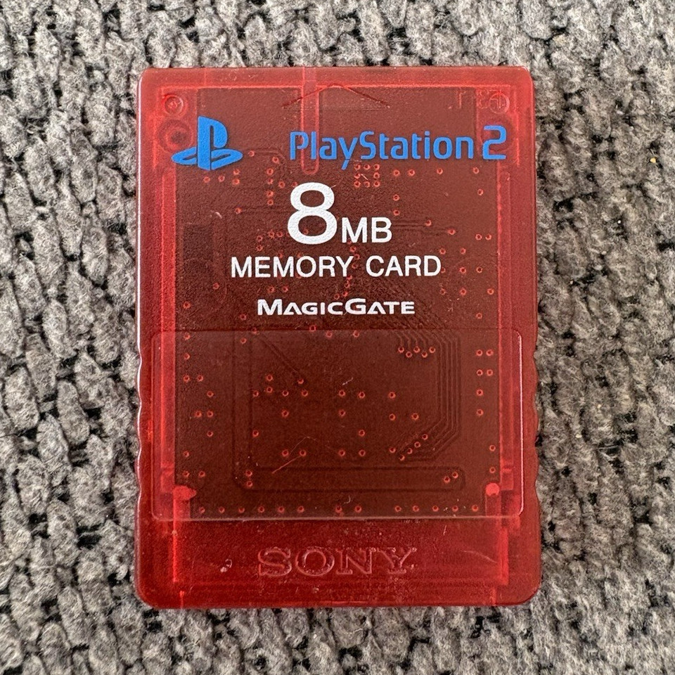 Sony PlayStation 2 PS2 MagicGate 8MB Memory Card Tinted Red SCPH-10020