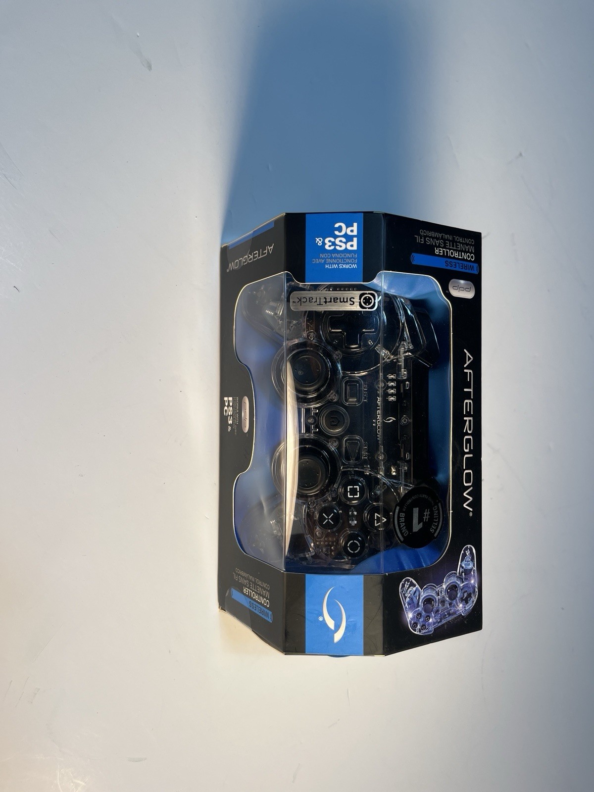 PDP Afterglow Wireless Controller for PS3 & PC Clear/Black SmartTrack LED