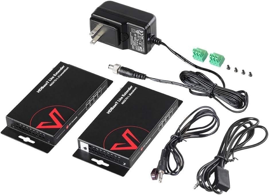 AV Access HDBaseT HDMI Extender Over Single Cat5e/6/6a/7 Ethernet Cable Black