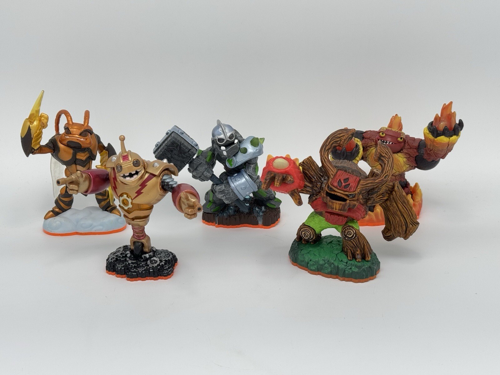 Lot Of 5 x Skylanders Giants – Hothead , Swarm , Crusher , Bouncer , Tree Rex