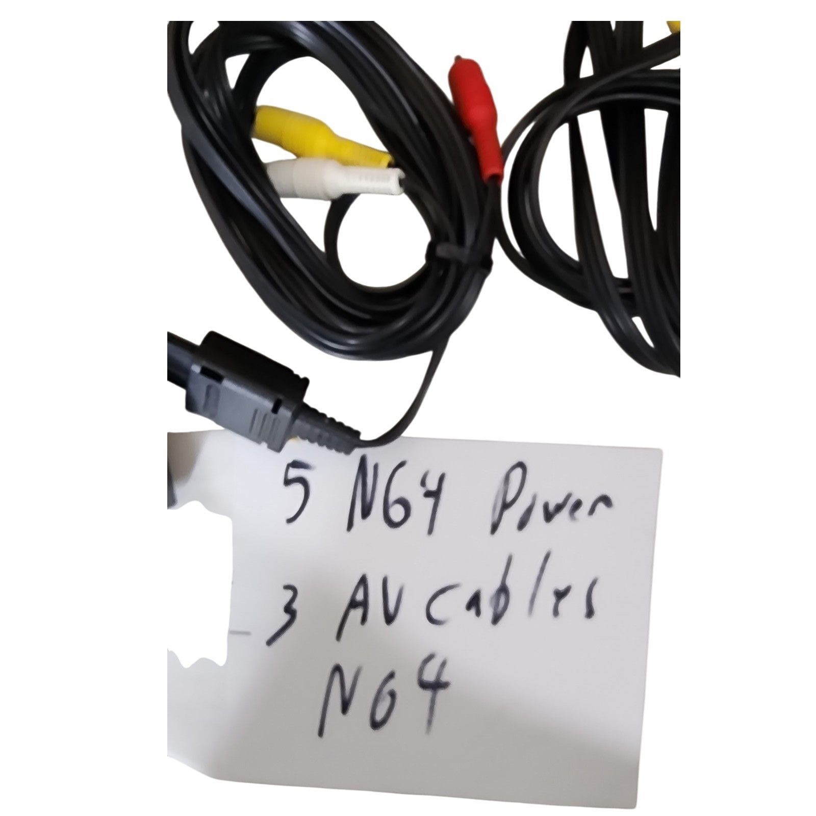 Nintendo N64 Lot 5 Power Adapter And 3 AV Cables Untested