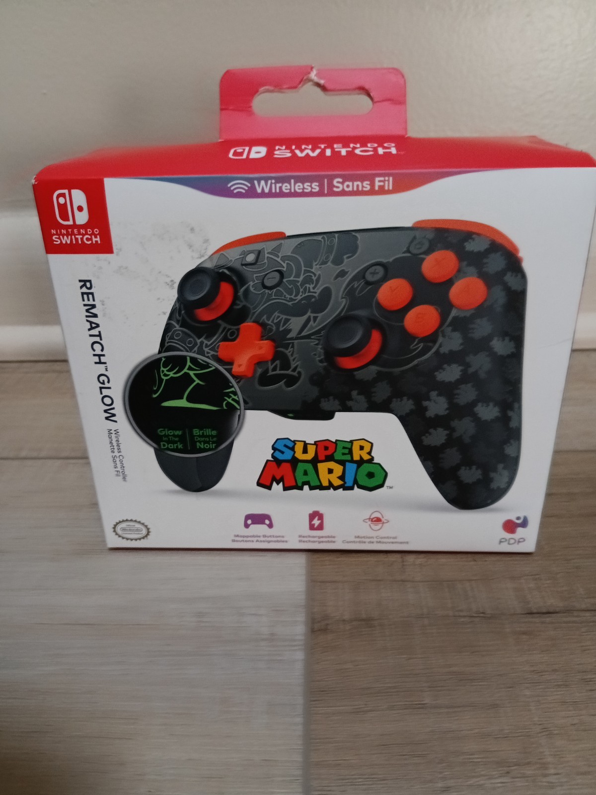 PDP REMATCH GLOW Wireless Controller Blackout Bowser for Nintendo Switch NEW