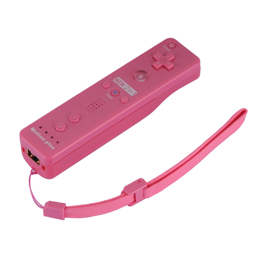2 X Built in Motion Plus Pink Remote Controller+Nunchuck For Wii&Wii U Console