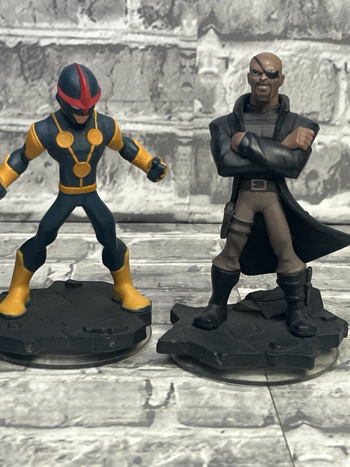 Lot Of 4 Disney Infinity 2.0 Marvel Figures Nova Nick Fury Black Widow Drax