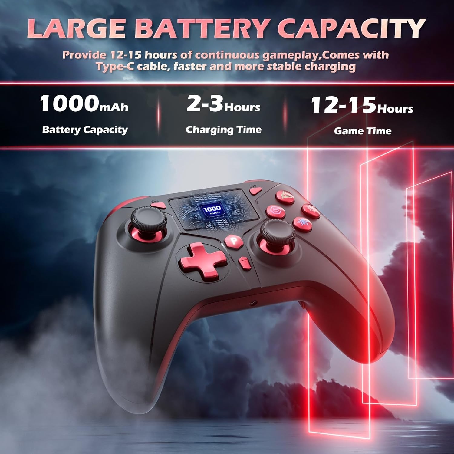 Versatile Wireless Controller for PS5/PC with 3.5mm Audio Jack & Fast Charging