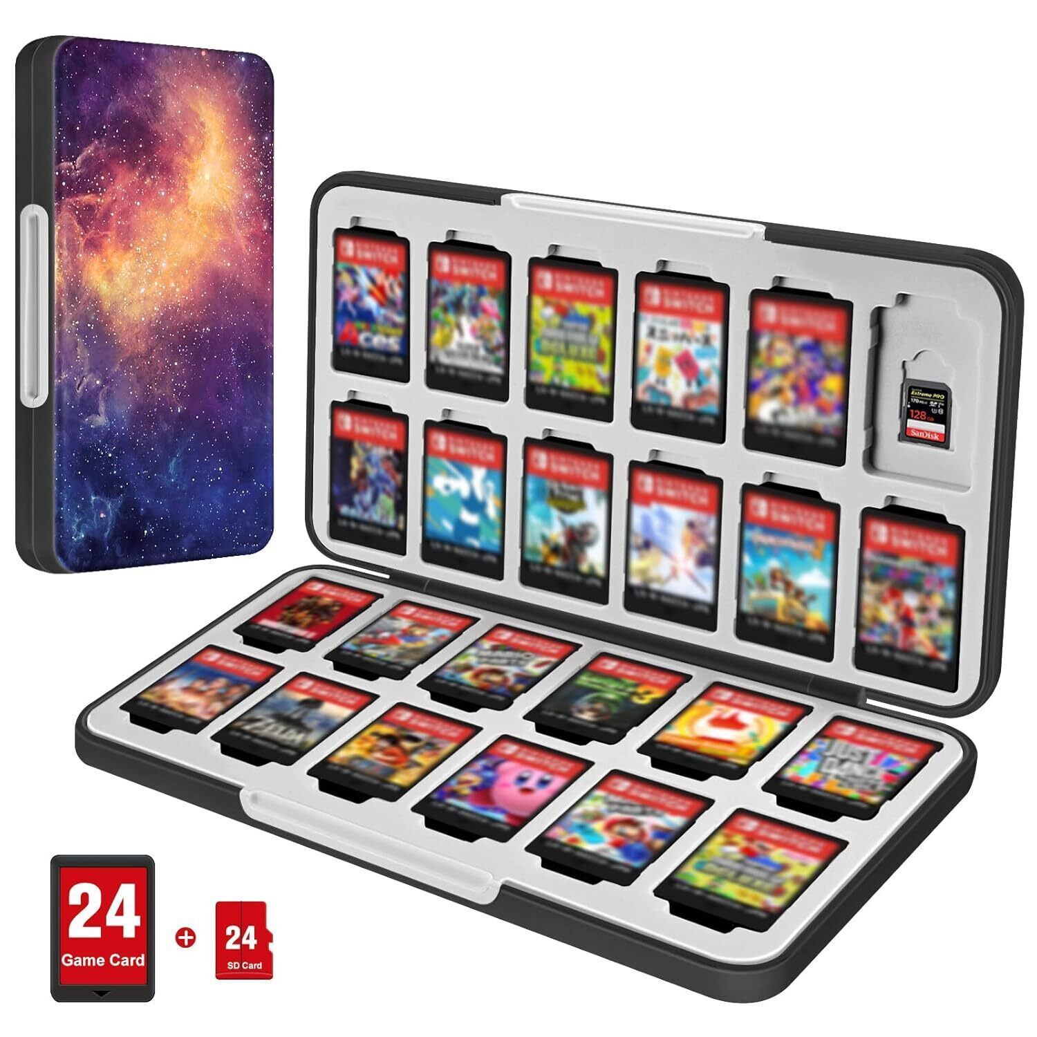 24 Slots Game Card Case for Nintendo Switch Games Hard Shell Storage Holder Box