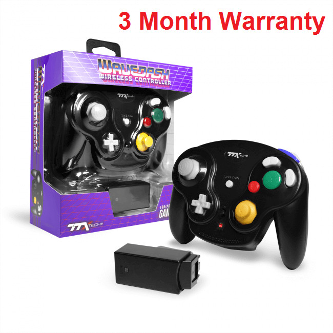 Gamecube Wireless Wavedash 2.4GHZ Controller Black TTX Tech WAVEDASH
