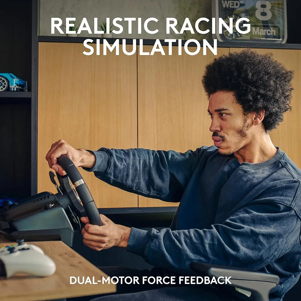 Logitech – G920 Driving Force Racing Wheel, Shifter, and Pedals for Xbox & PC
