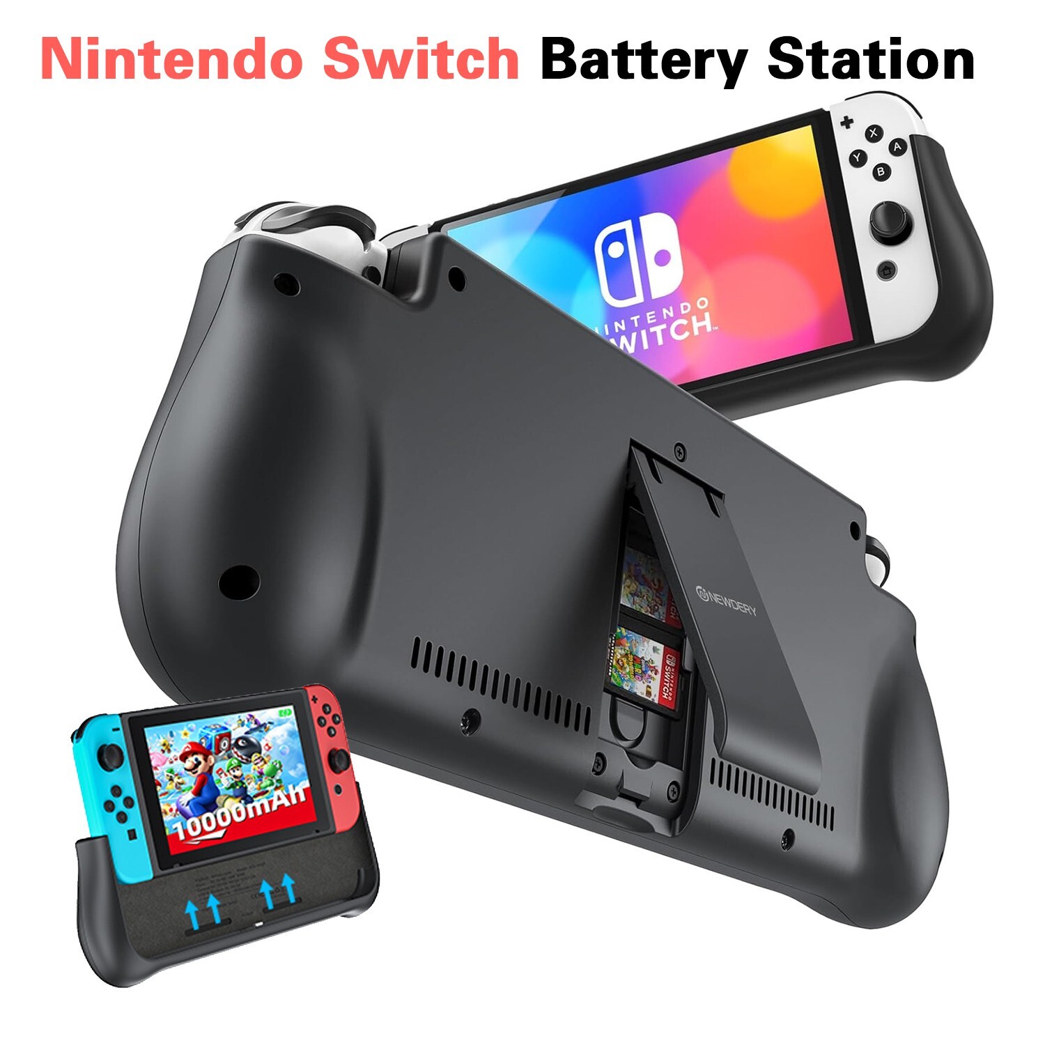 10000mAh Battery Pack for Nintendo Switch&OLED Extended Battery Charger Case