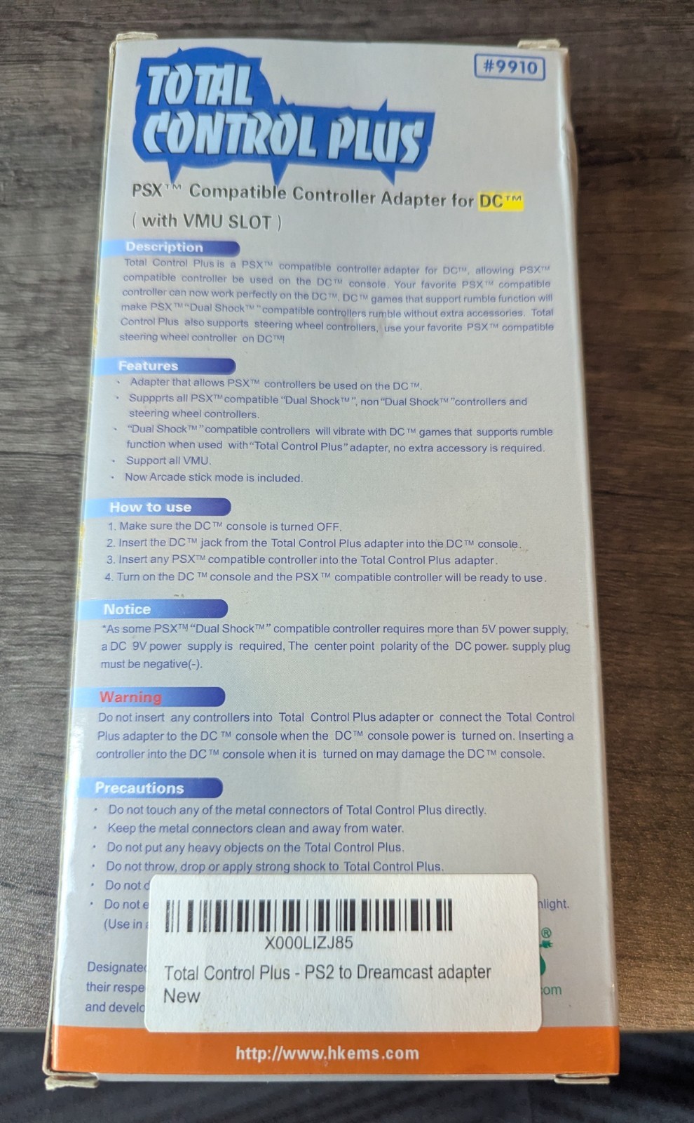 Total Control Plus Controller Adapter (Sega Dreamcast) with Box -RARE! 🎮🌀✨