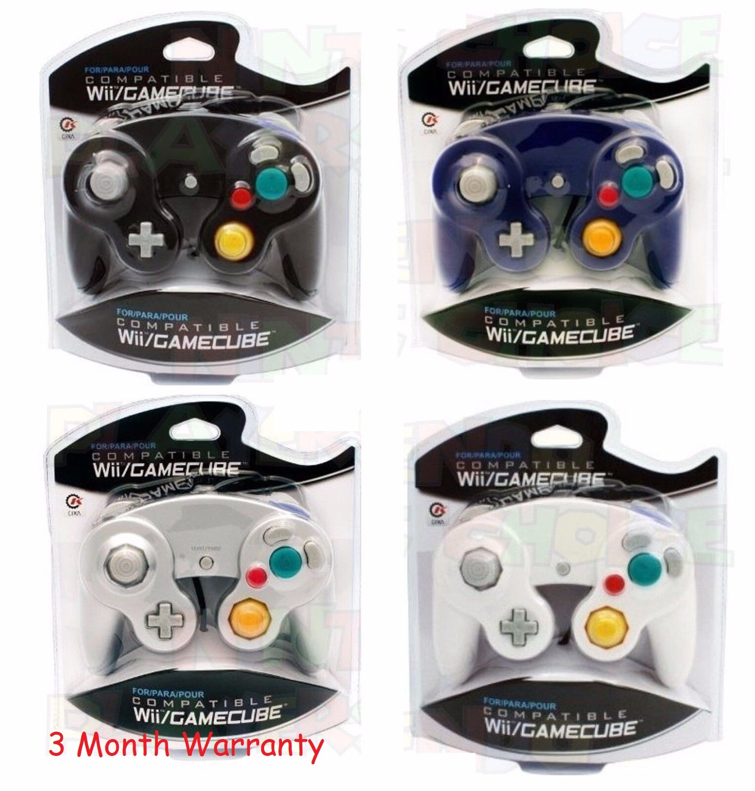 4 BRAND NEW CONTROLLERS FOR NINTENDO GAMECUBE or Wii GREEN, ORANGE,BLACK,CLEAR