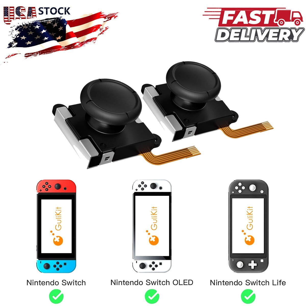 1-10X Joycon Hall Thumb Stick Joystick No Drift For Nintendo Switch Lite OLED US