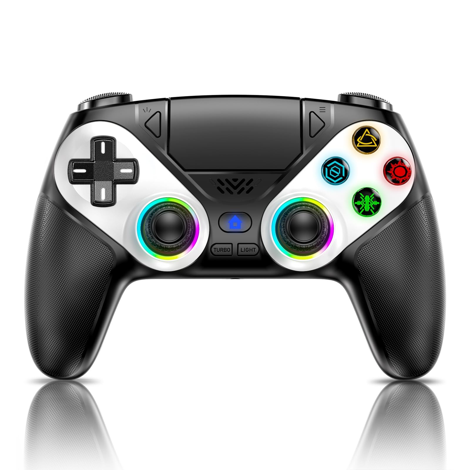 LED Wireless Controller for PS5, Compatible with PS5 Pro/Slim/PC, Dual Vibrat…