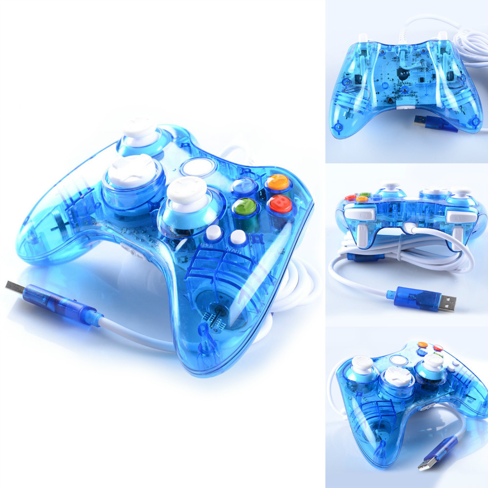 Afterglow LED Blue Wired Controller For Microsoft Xbox 360 USA Free Shipping