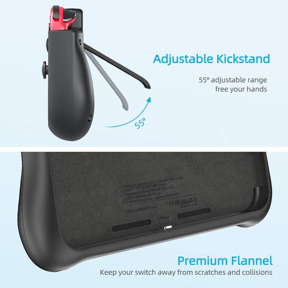 10000mAh Battery Pack for Nintendo Switch&OLED Extended Battery Charger Case