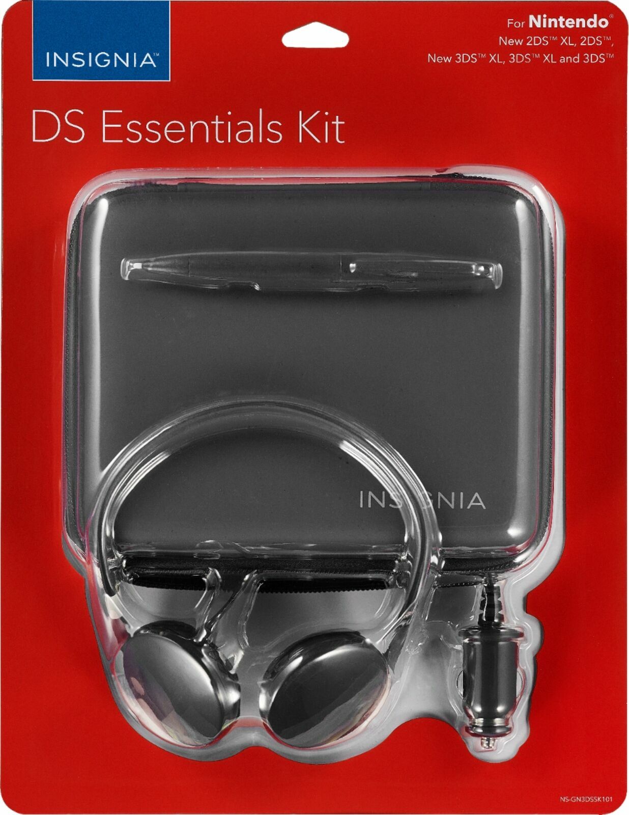 Insignia- Starter Kit for Nintendo New 2DS XL, 3DS XL, 3DS and 2DS – Black NEW