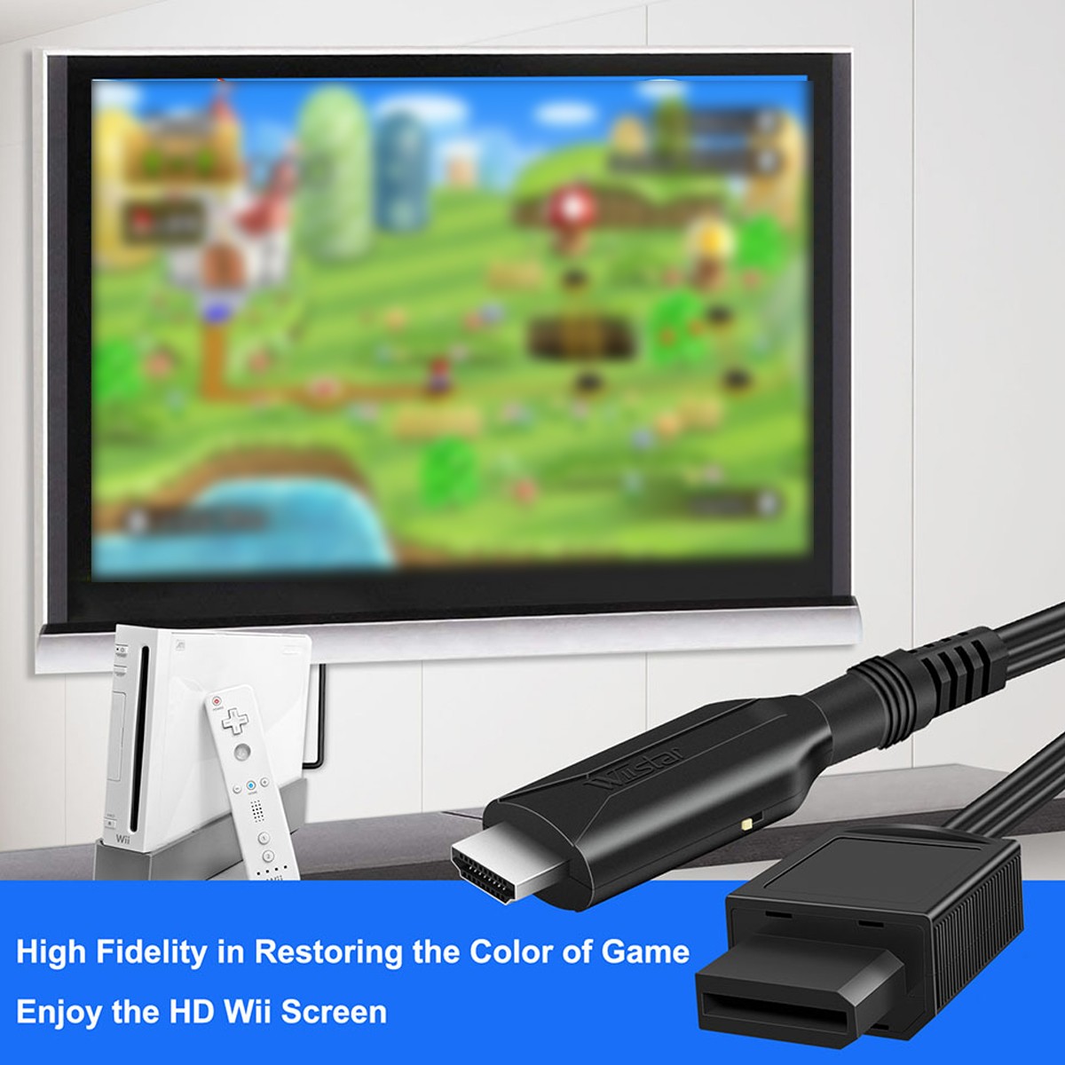 Wii to HDMI Adapter Converter Cable Full HD 1080P/720P Plug & Play for HD TV PC