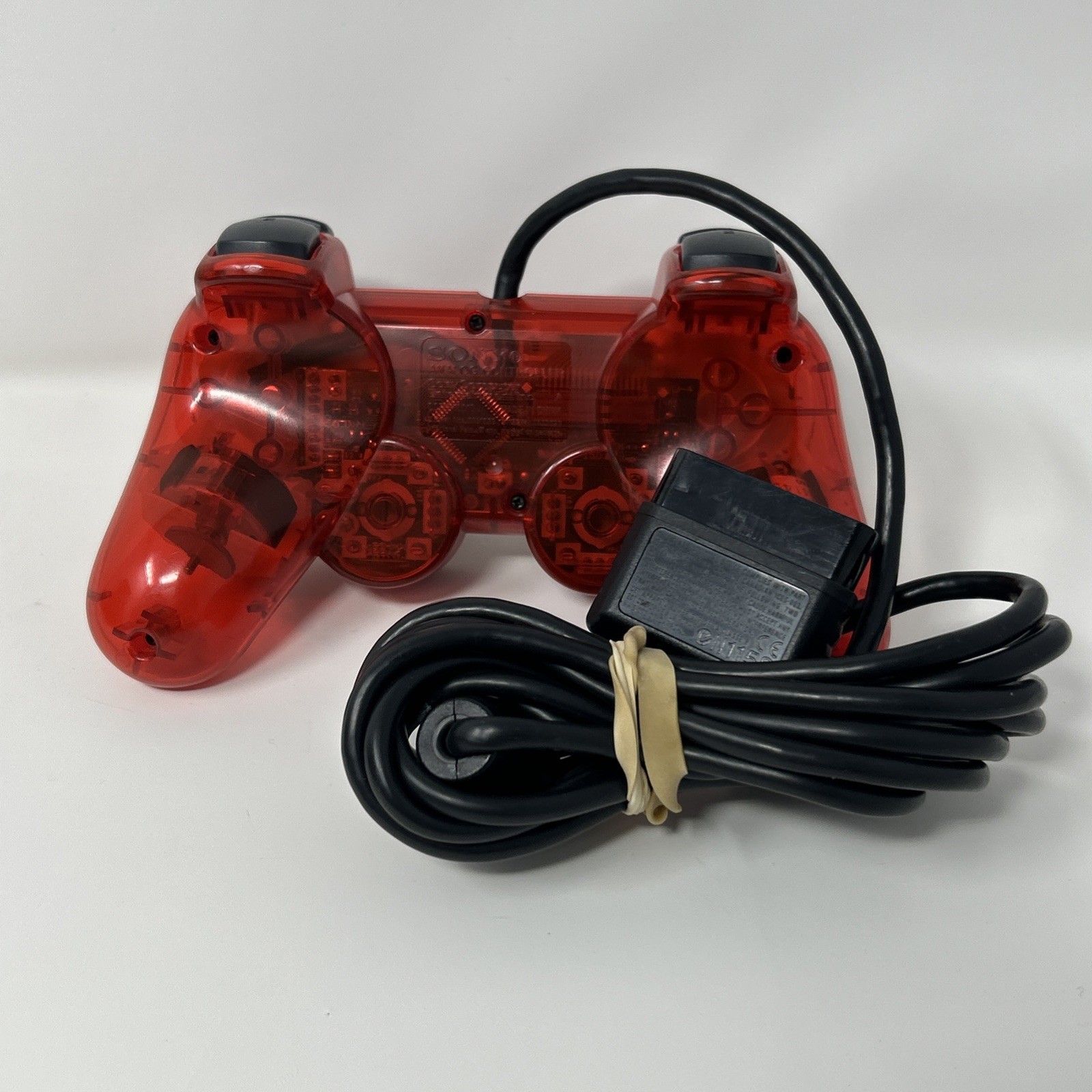 OEM Red Transparent/Clear DualShock 2 PS2 Playstation 2 Controller Read