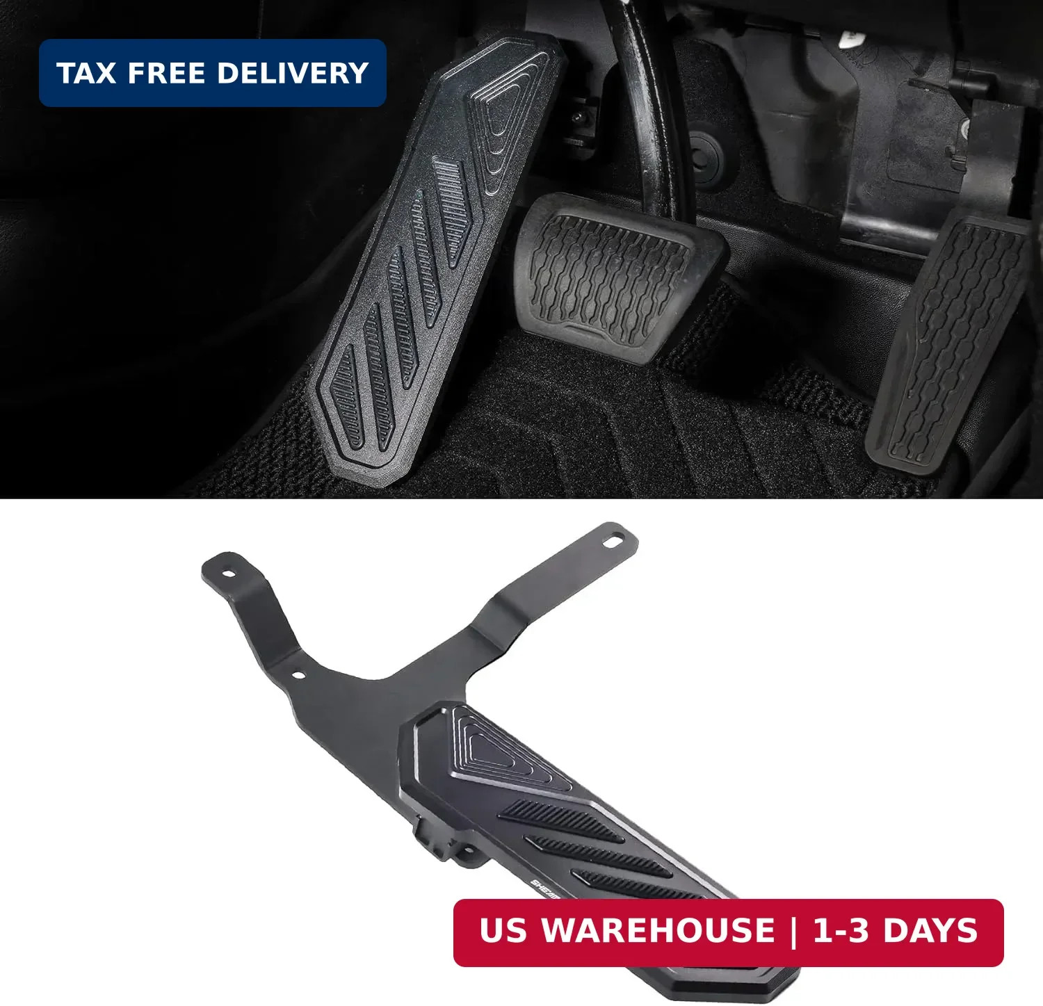 Dead Pedal Foot Rest Pad – Left Side Kick Panel Anti-Slip Thickened Compatible w