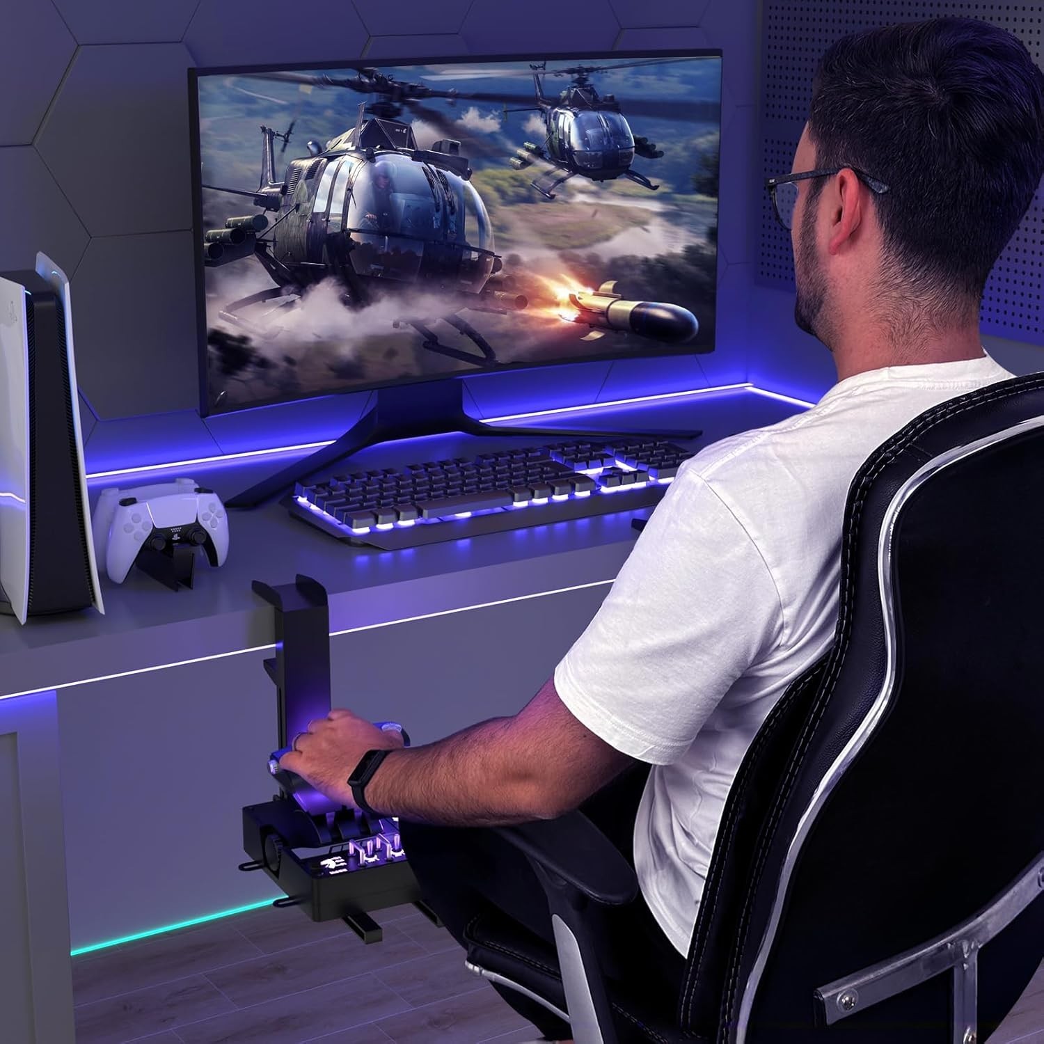 Hotas Mount for Logitech X56,X52,X52 Pro, Throttle and Hotas Systems for Thrustm