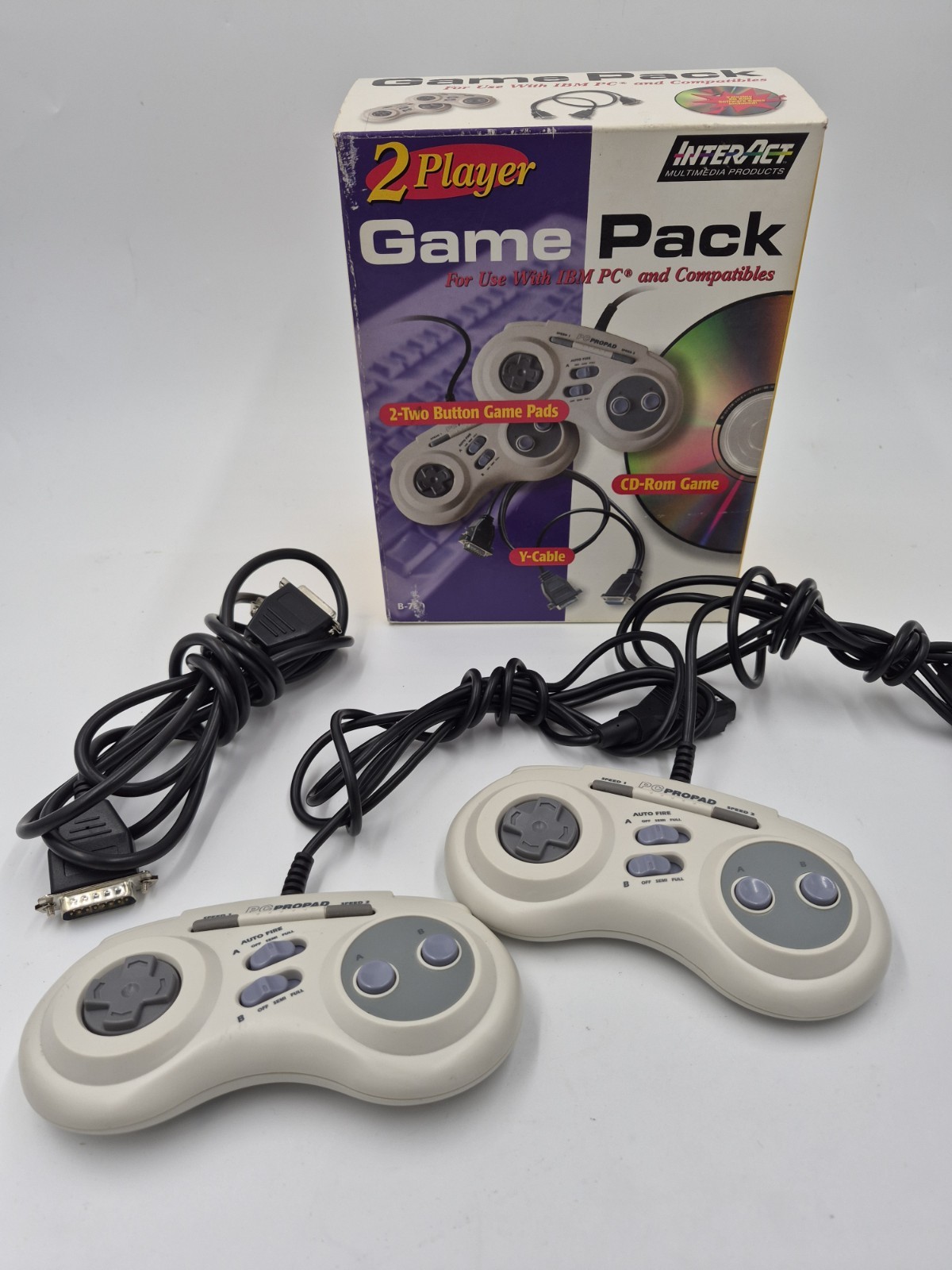 Rare Nos PC Pro Pad 2x Controllers Game Pack InterAct Vintage 90s