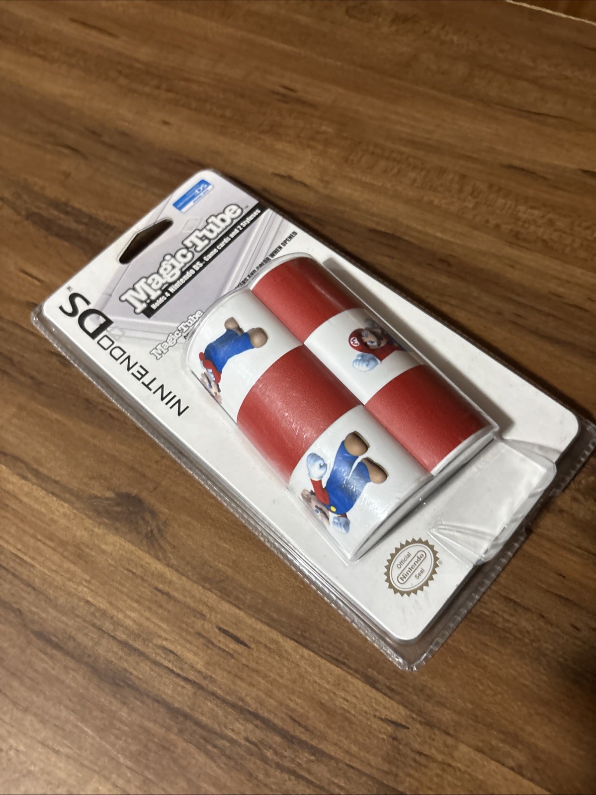 NEW! MARIO NINTENDO DS OEM MAGIC TUBE GAME CARTRIDGE CARD HOLDS 4 CASE STYLUS