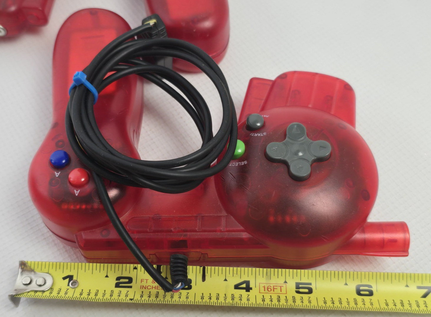 2 Protech XL 39 Transparent Red Portable Video Game Console Controller With Cord