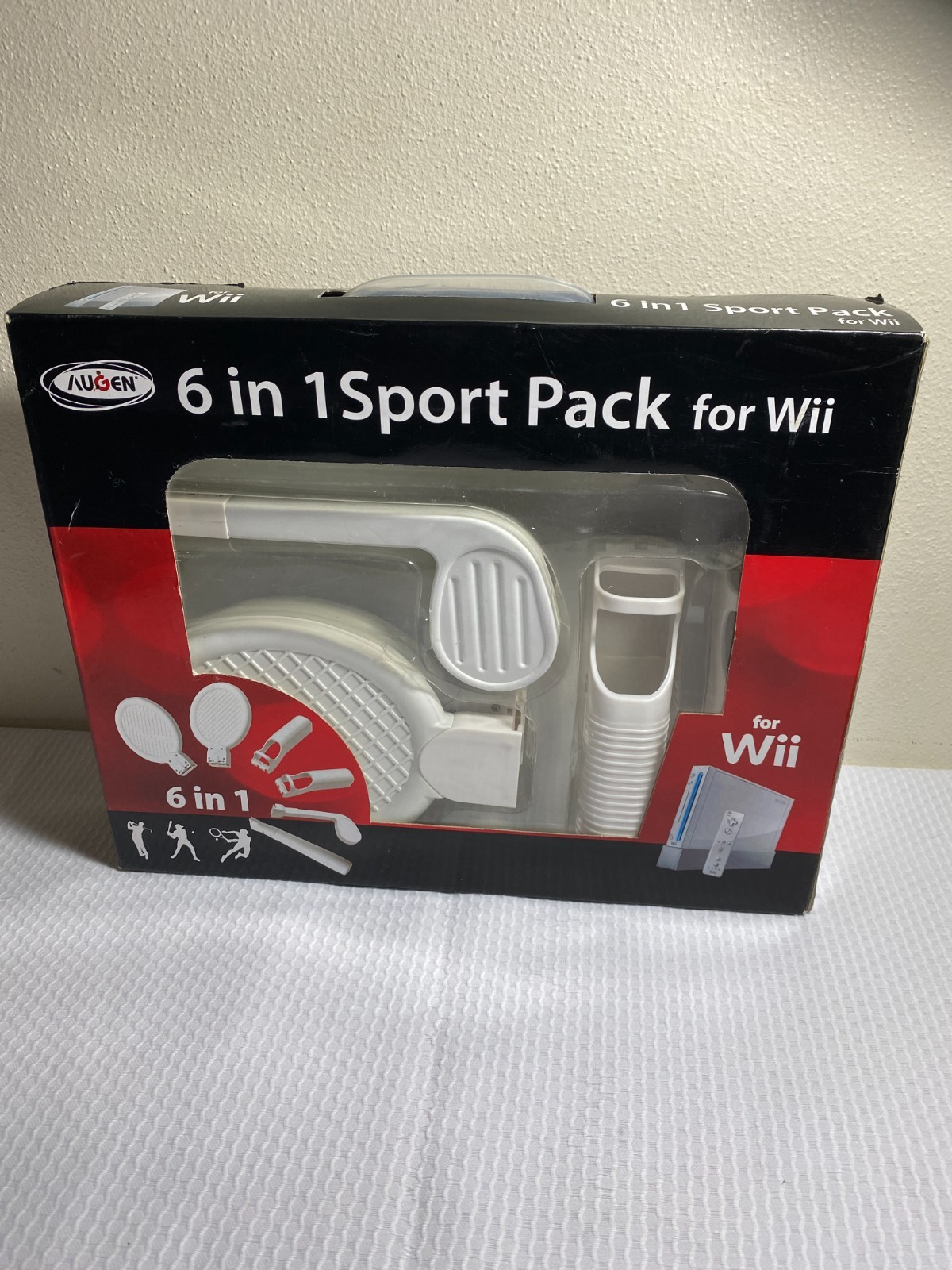 Augen 6-In-1 Sport Pack Nintendo Wii White Plastic Accessory Bundle Kit