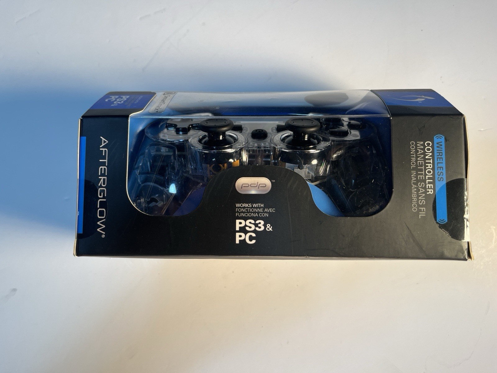 PDP Afterglow Wireless Controller for PS3 & PC Clear/Black SmartTrack LED