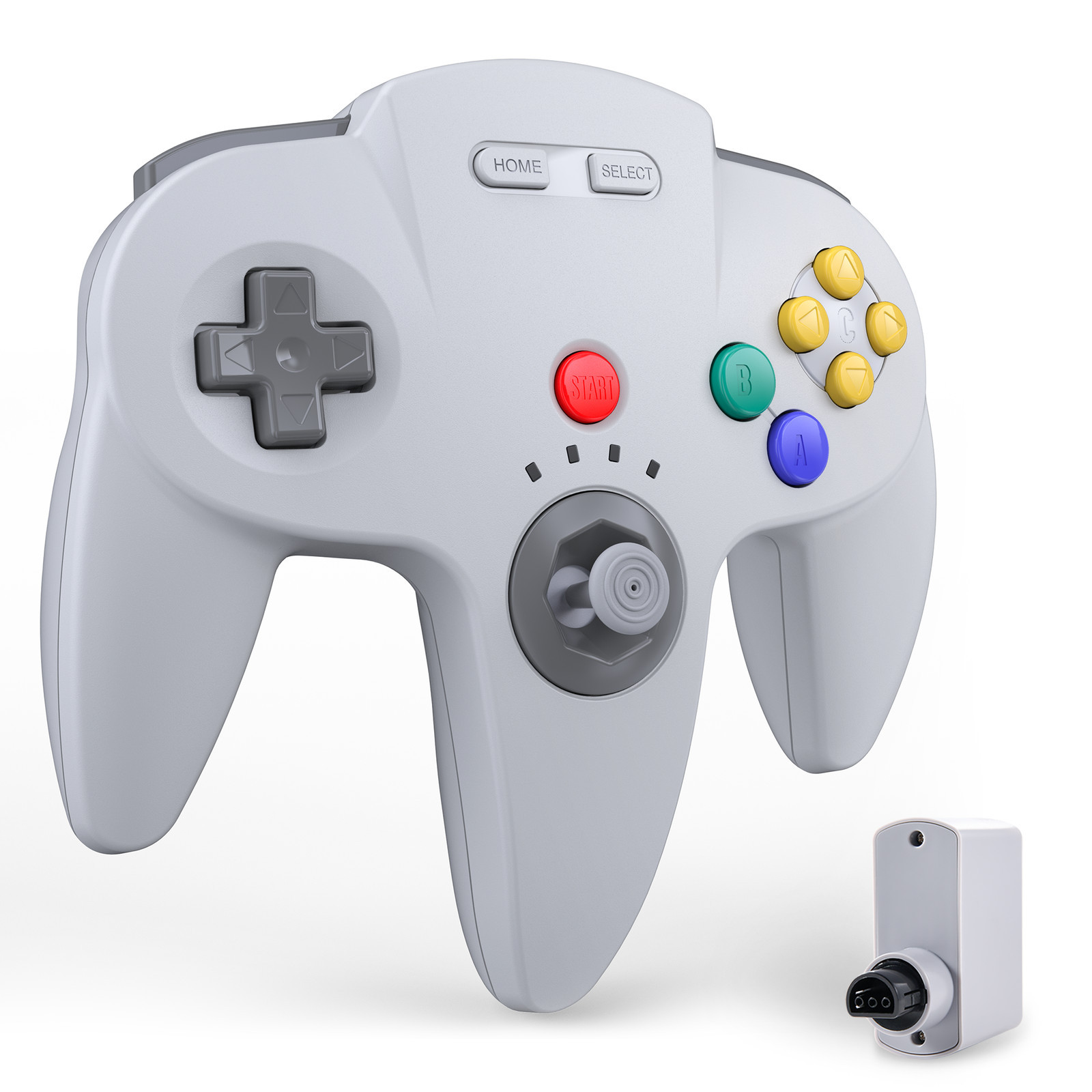 2.4G Wireless N64 Controller Rechargeable Gamedpad w/Rumble Pak for Nintendo 64