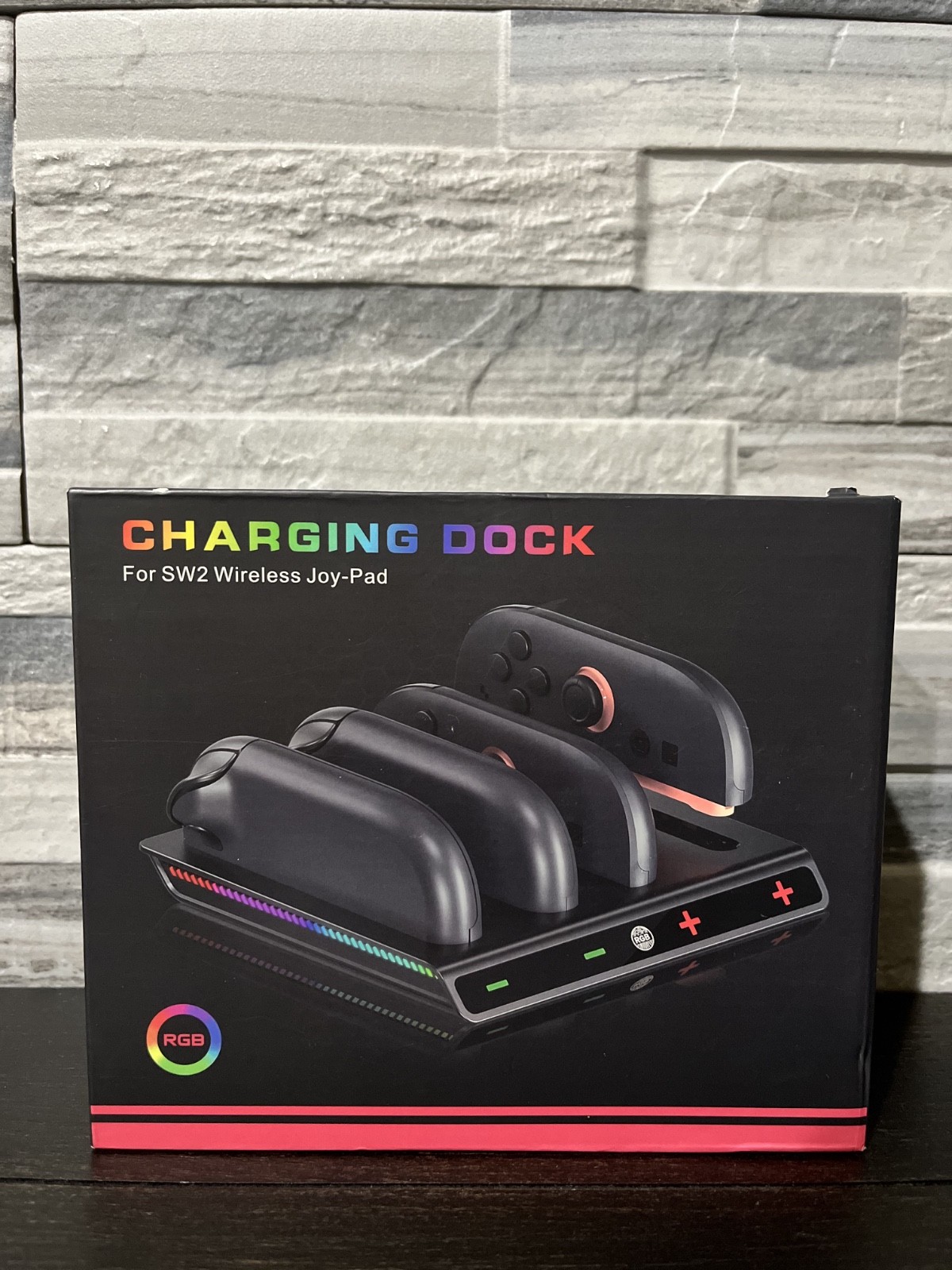 Nintendo Switch 2 Joypad Charging Dock RGB LED Charger Stand New Sealed