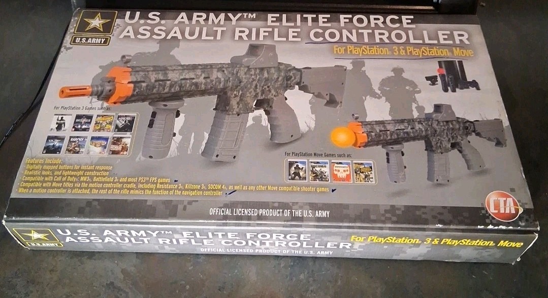 U.S. Army Elite Force Assault Rifle Controller For Sony PlayStation 3 PS Move