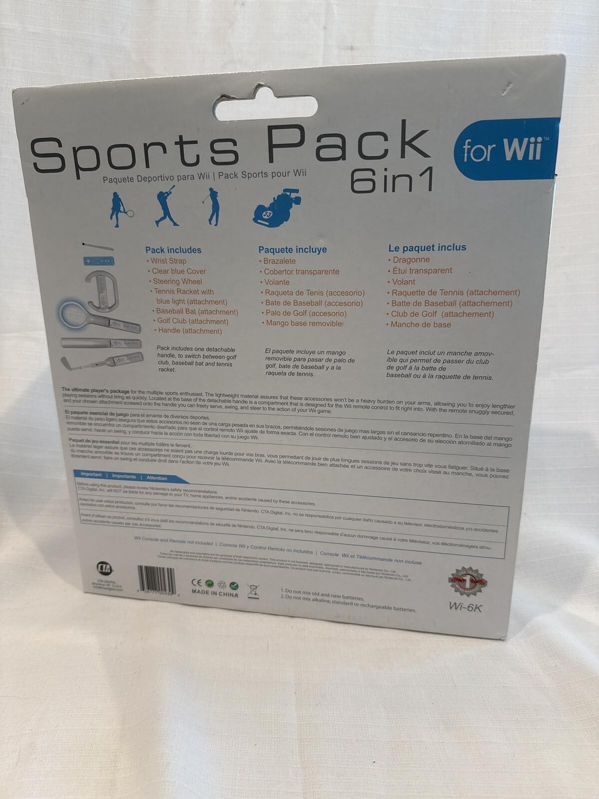 CTA Sports Pack 6-in-1 for Wii with MotionPlus Compatible Accessories Brand new
