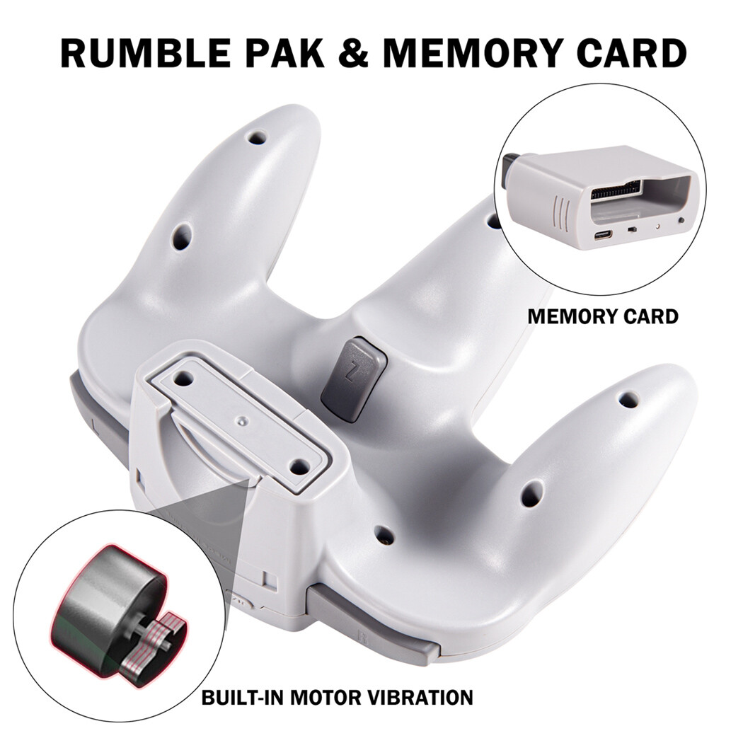 2.4G Wireless N64 Controller Console Gamedpad w/Rumble Pak For Nintendo N64 US