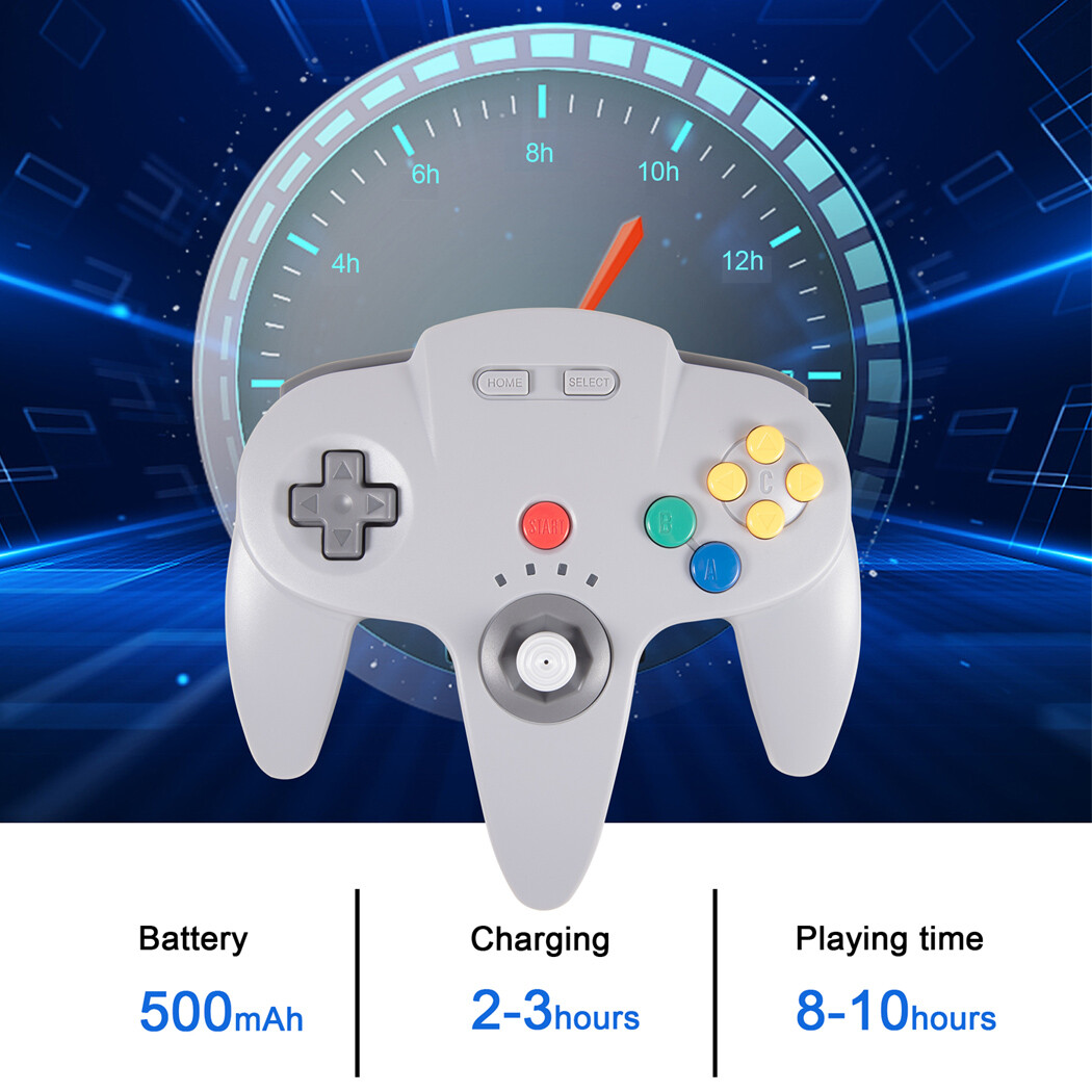 2.4G Wireless N64 Controller Console Gamedpad w/Rumble Pak For Nintendo N64 US