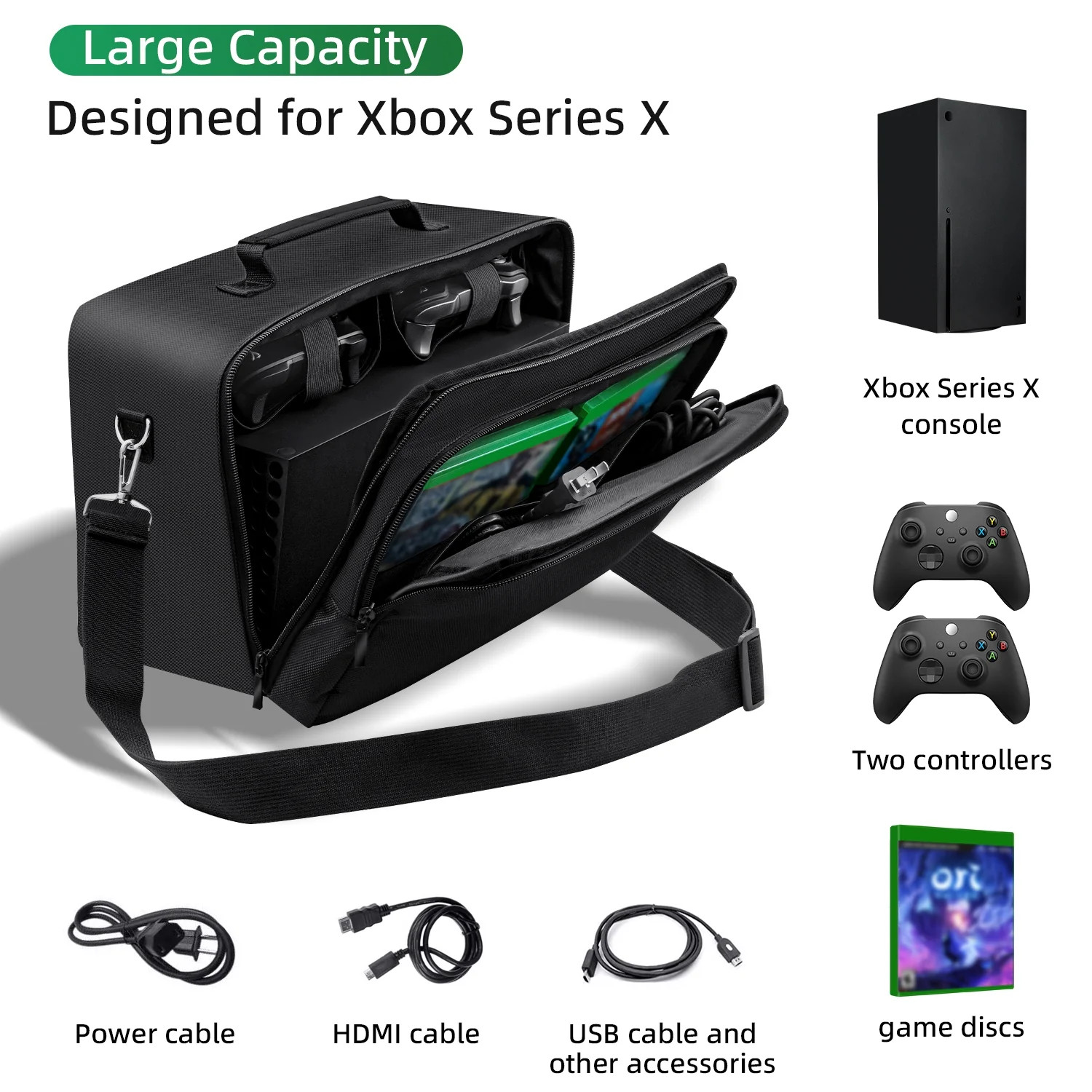 Protective Game Console Travel Bag for Xbox Series X Console