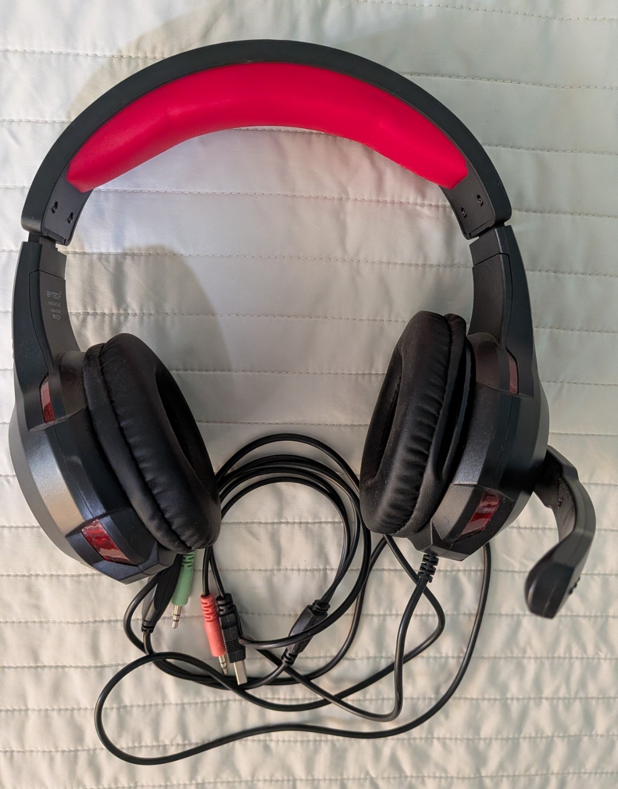 Bytech ProGamer Wired Gaming Headset Immersive Noise Cancellation Black And Red