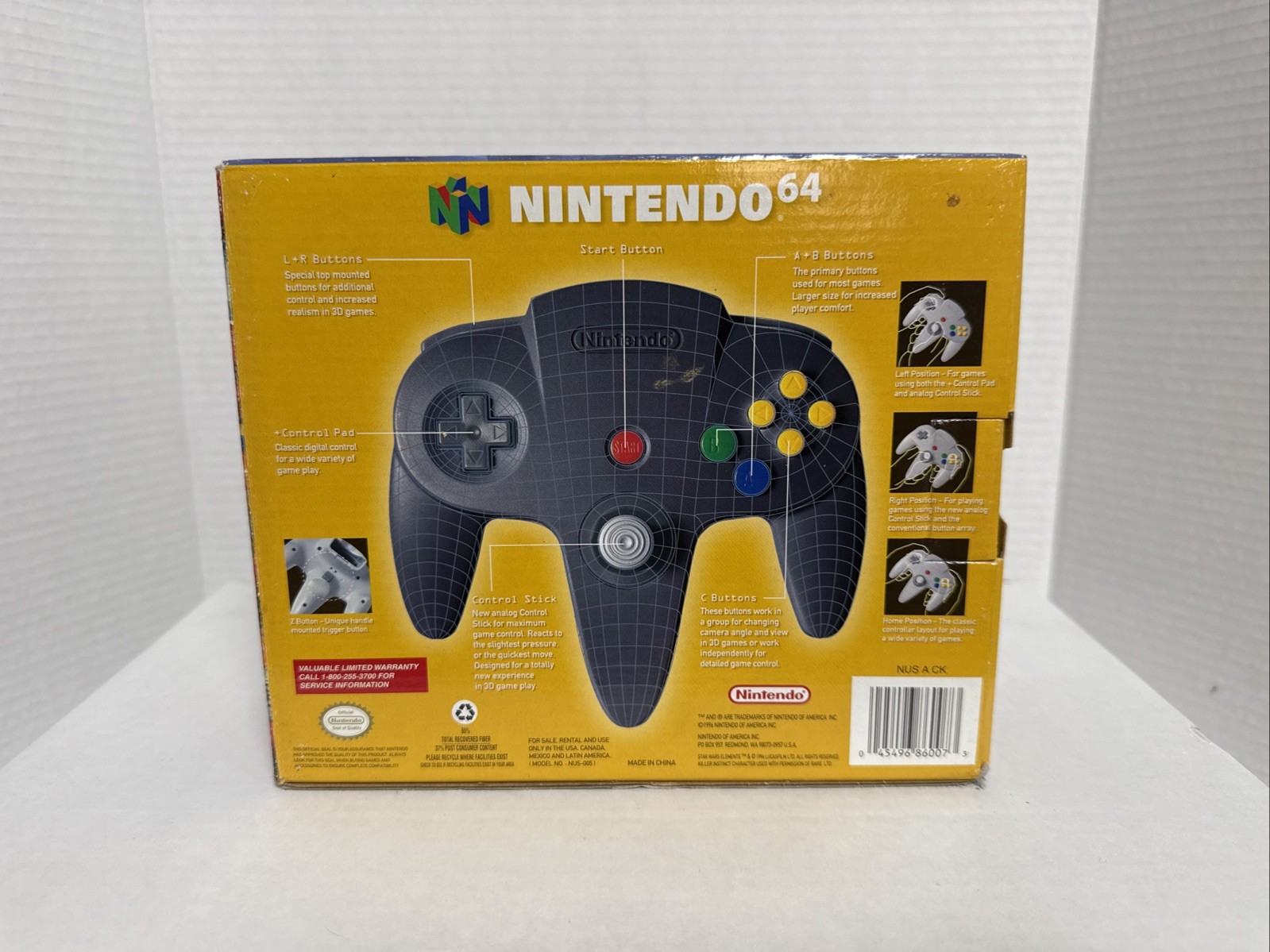 Nintendo 64 – N64 Black Controller [OEM] NUS-005 W/ Original Box Tested