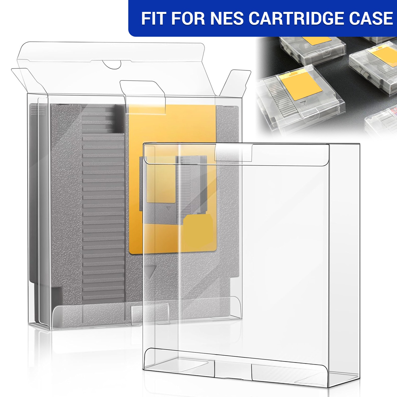 50PACK Protector Box Protection Case Sleeve for Nintendo NES Game Cartridge