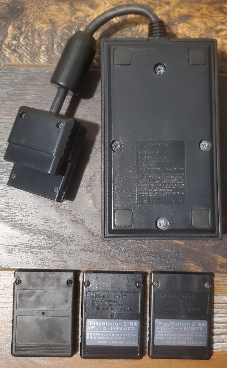 PlayStation 2 Multitap Adapter OEM Sony Accessory Multiplayer w/ Memory Cards