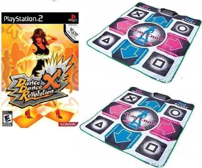 PS2 DDR X Playstation 2 Dance Dance Revolution with 2x PS2 Dance Pads