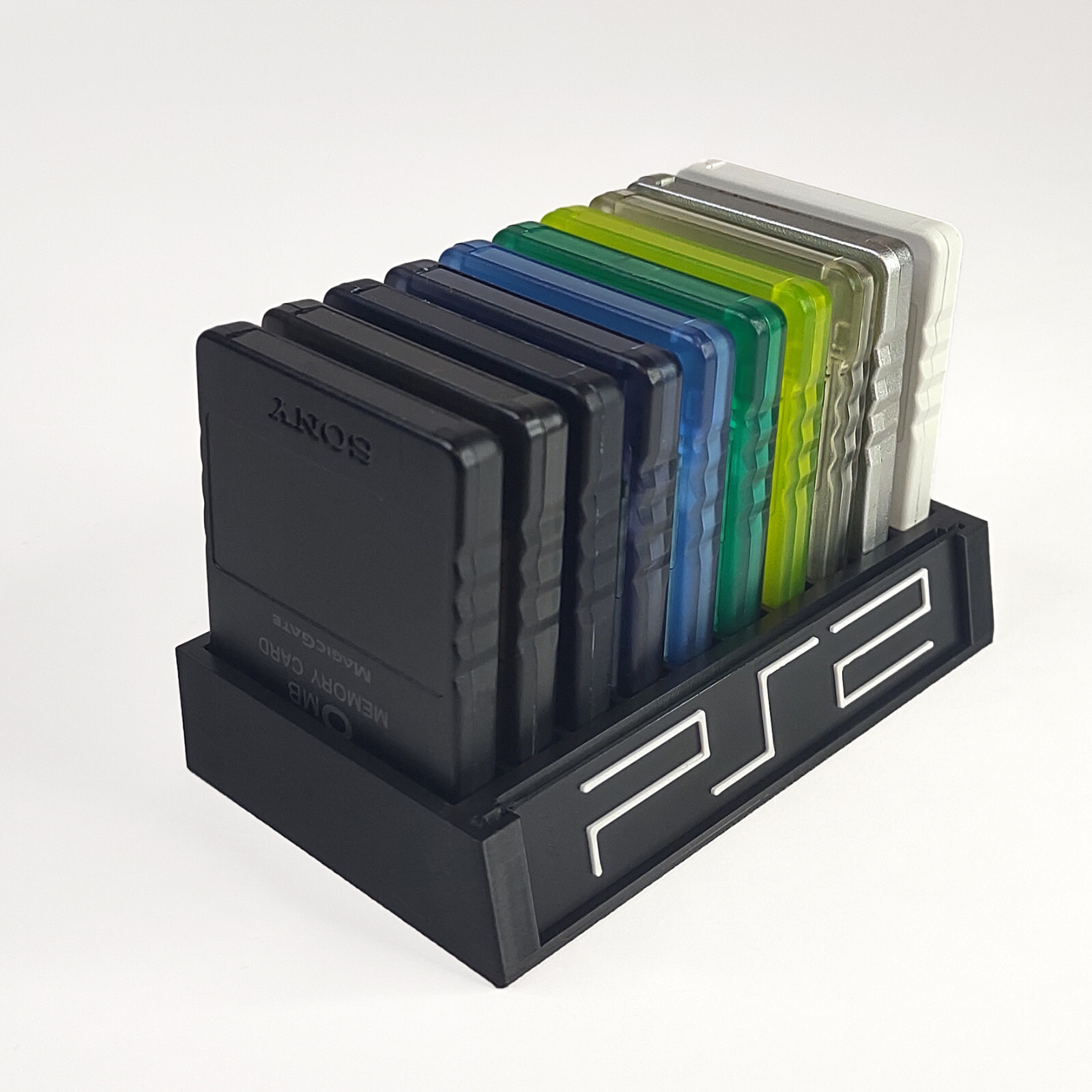 Sony PlayStation Memory Card Display Tray Mancave Storage Accessory PS1 & PS2