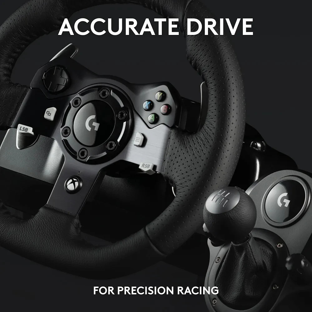 Logitech – G920 Driving Force Racing Wheel, Shifter, and Pedals for Xbox & PC