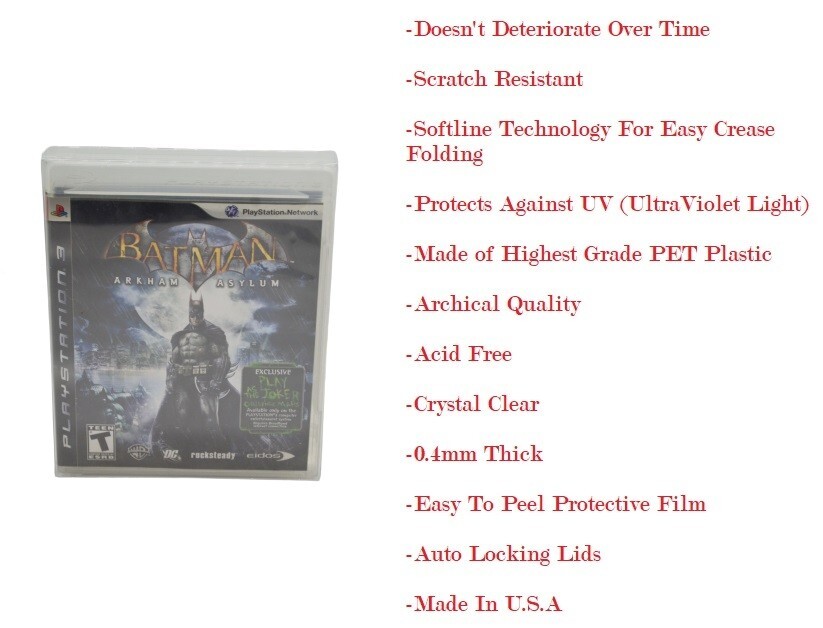 20 Plastic Protective Protectors Cases Display Boxes For Sony PlayStation 3 PS3
