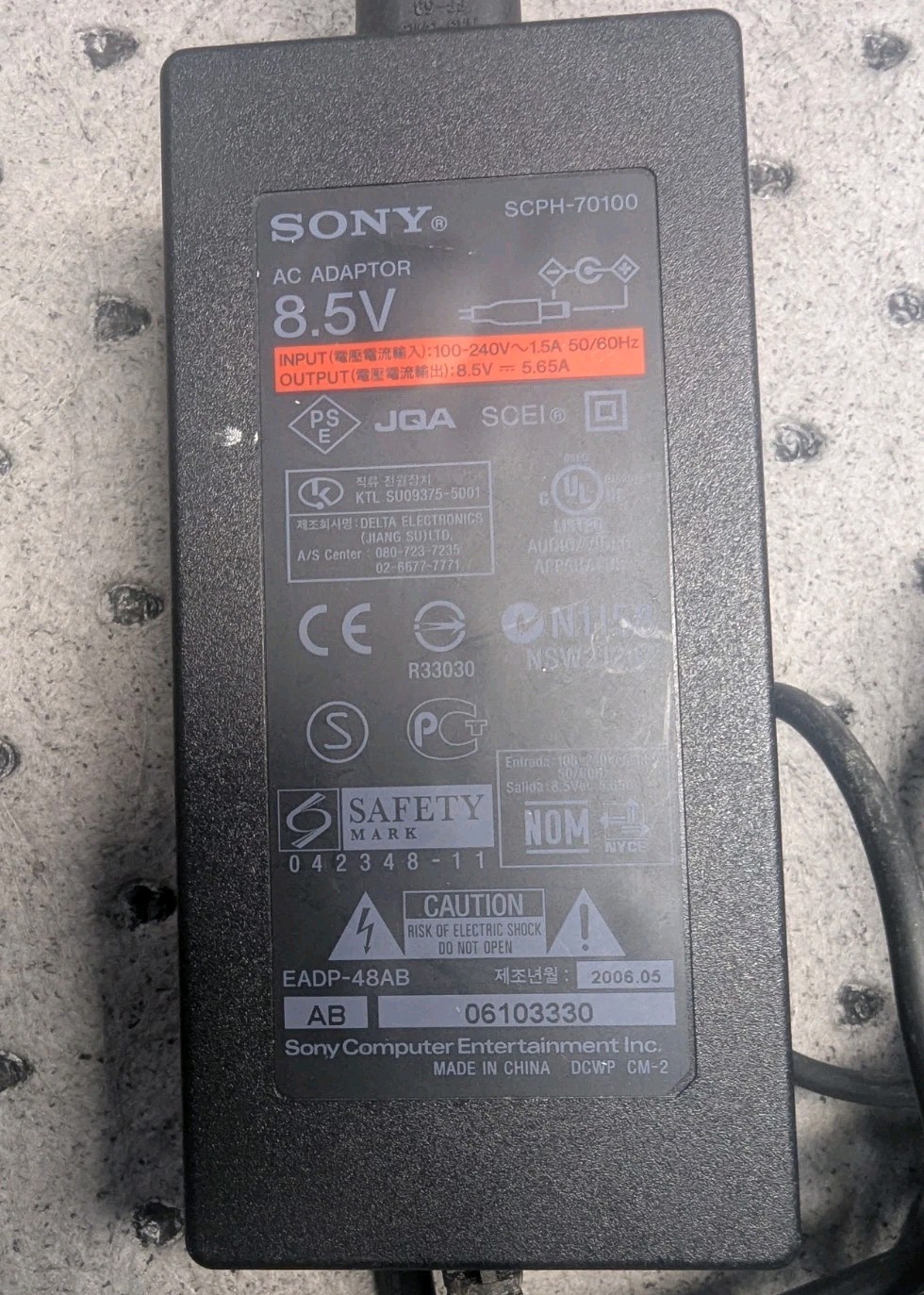 Sony Playstation 2 PS2 Slim AC Adapter Power Supply 8.5v Original Tested