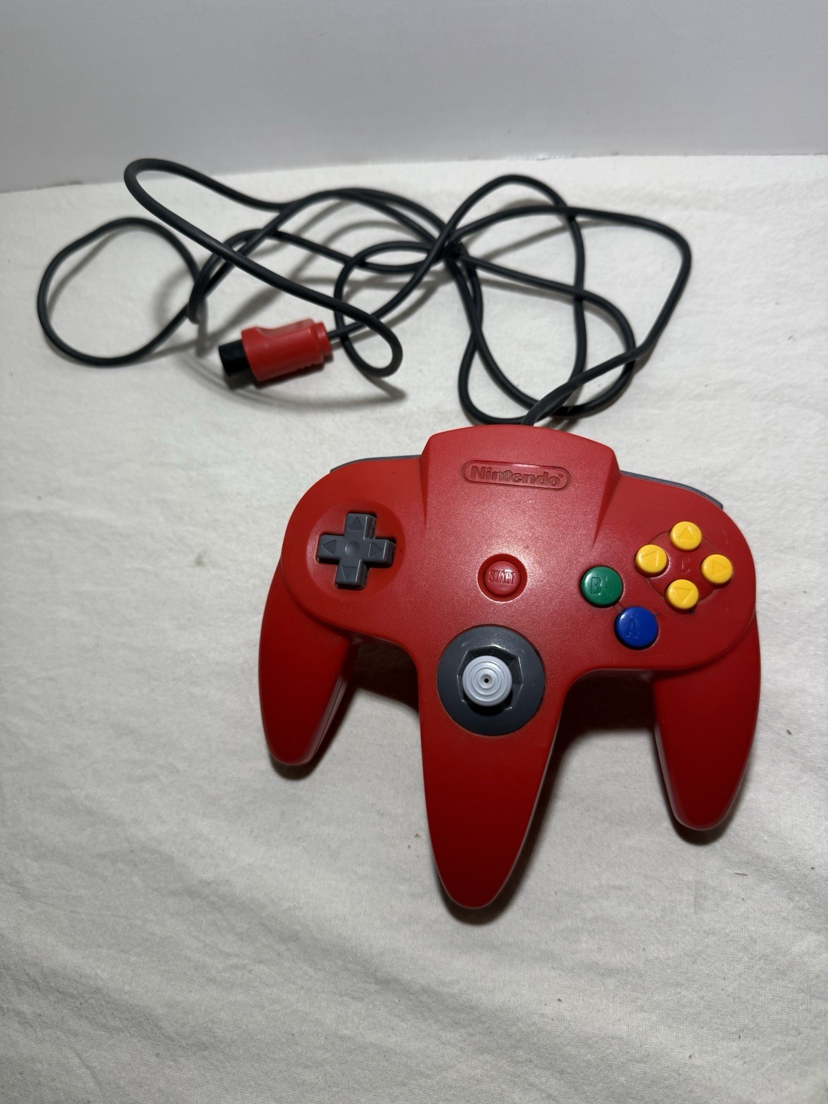 Nintendo 64 N64 Controller Red Broken Cord AS IS Parts Repair