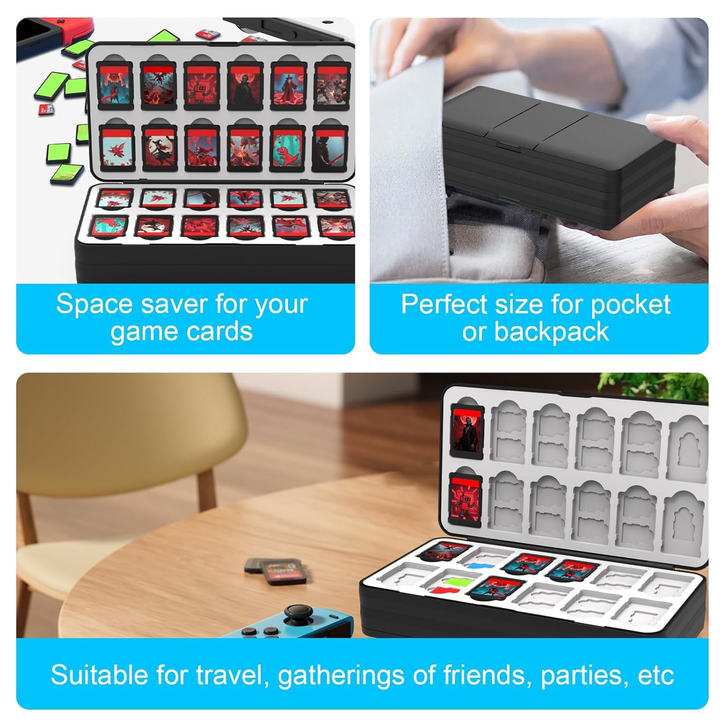 For Nintendo Switch Game Card Case – 48 / 96 / 120 Slot Storage Box & SD Cards