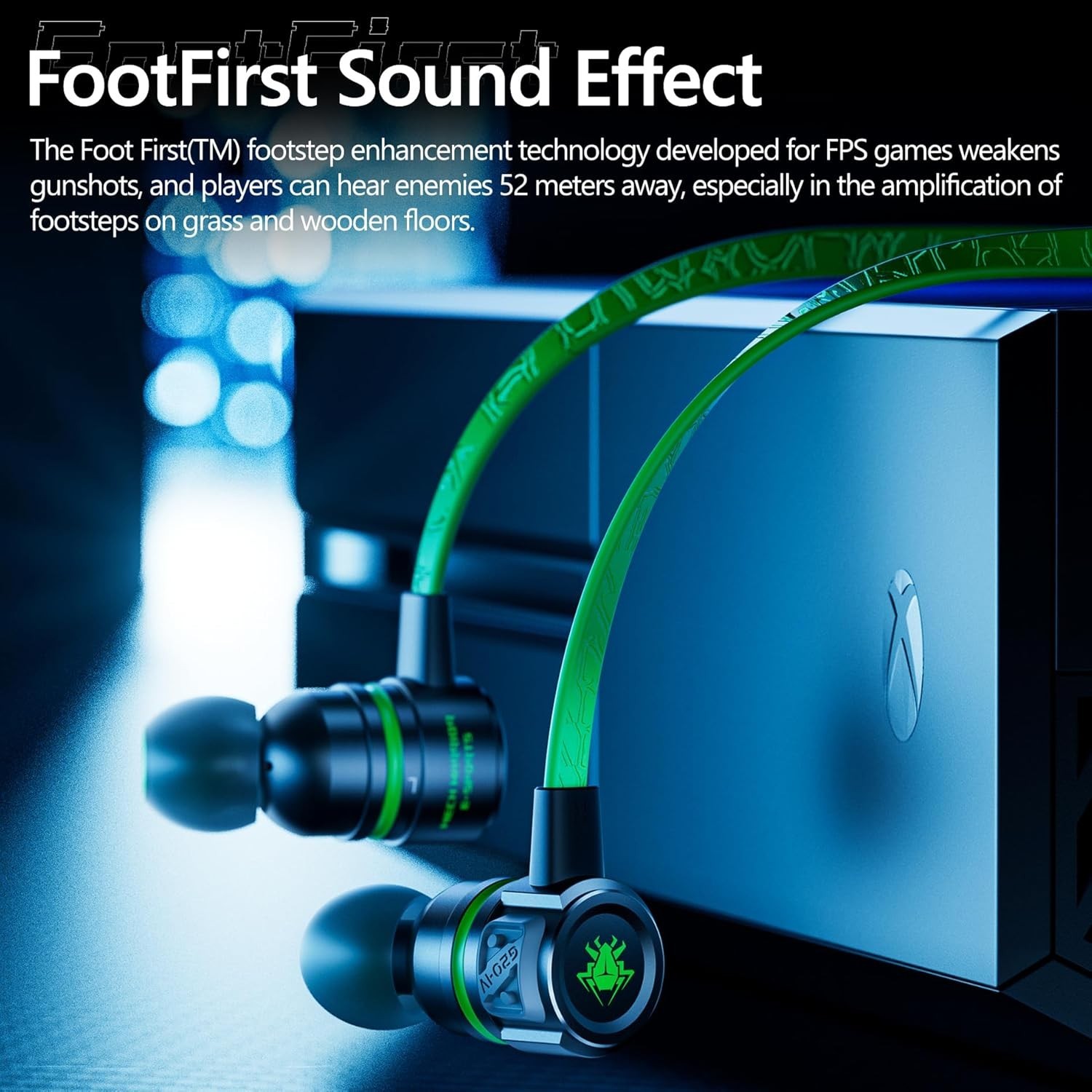 Gaming Earbuds Wired Silicone In Ear 3.5mm USB-C Mic Volume Control Noise Iso…