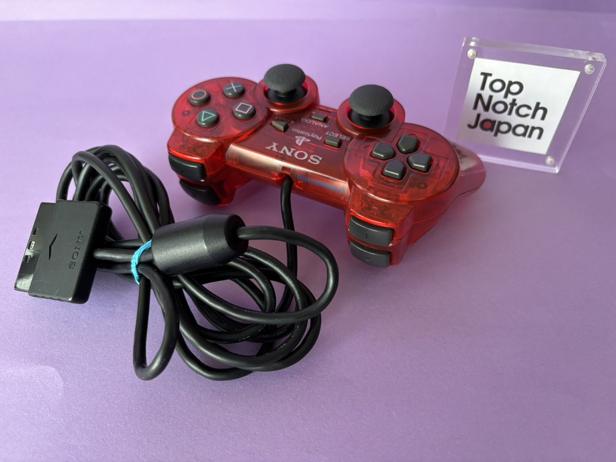 Playstation2 Controller Dual Shock2 Crimson Red clear Sony PS2 Used Japan